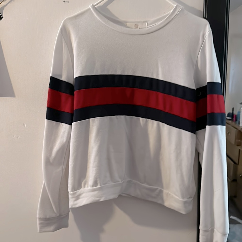 Navy blue and ride stripped long sleeve